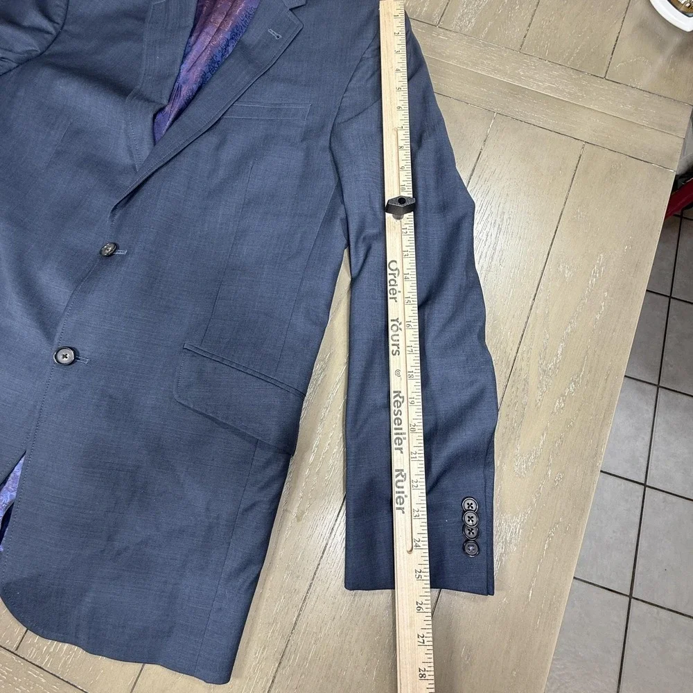 Ted Baker Blazer‎ Mens 42L Blue Endurance Jarrett SPJ 100% Wool Two Button